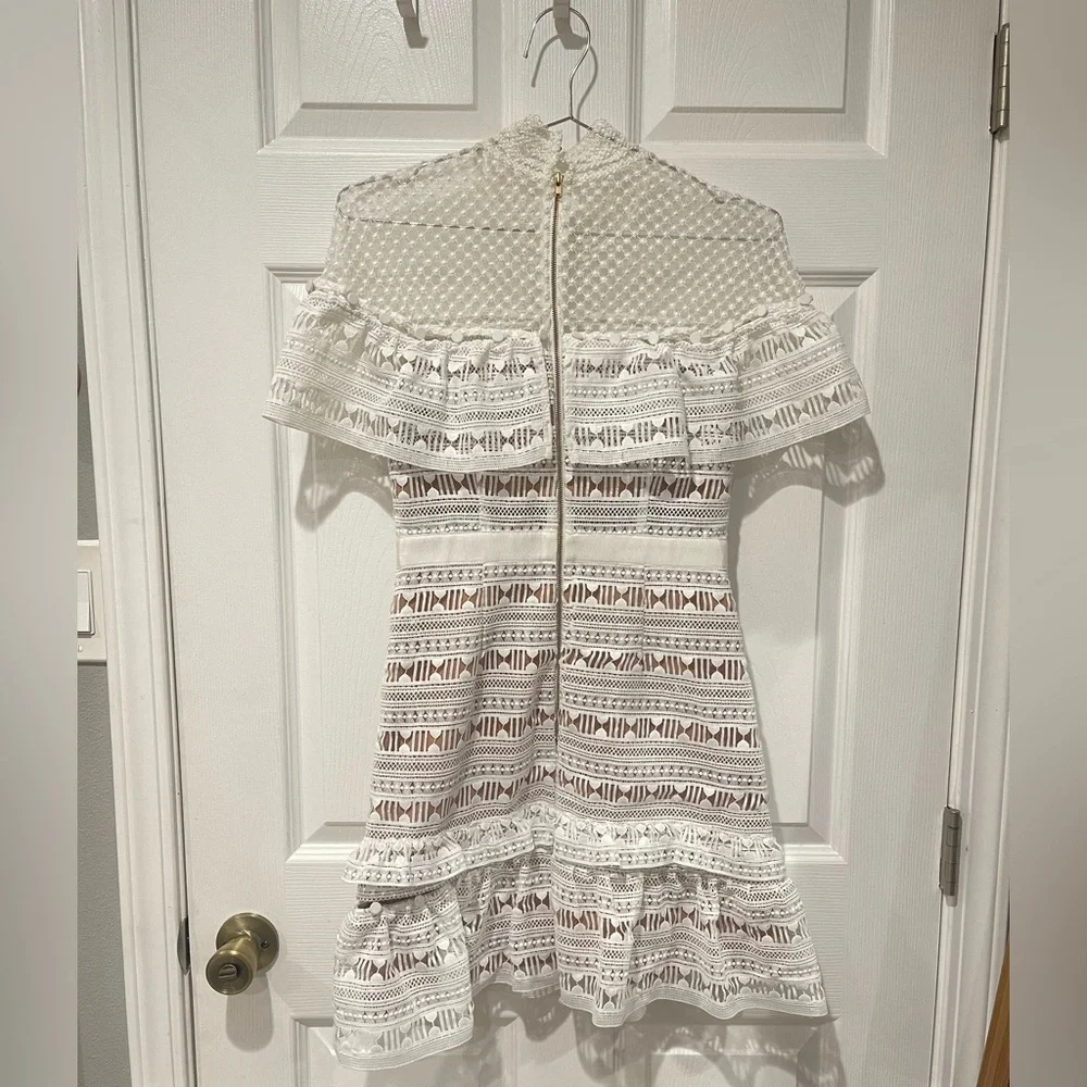 🩷 Self Portrait White Lace Mini Dress 👗 - Picture 6 of 7